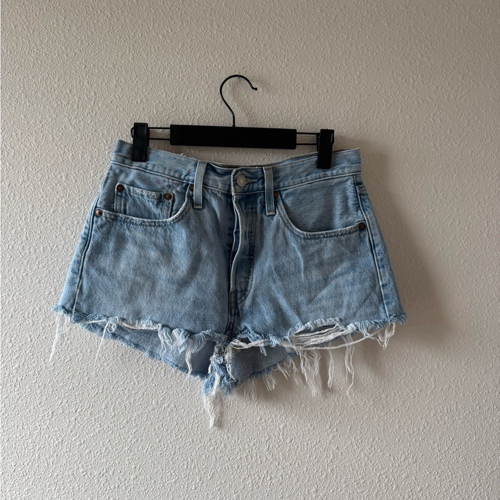 Levi's Sky Blue Jean Shorts - Picture 2 of 3